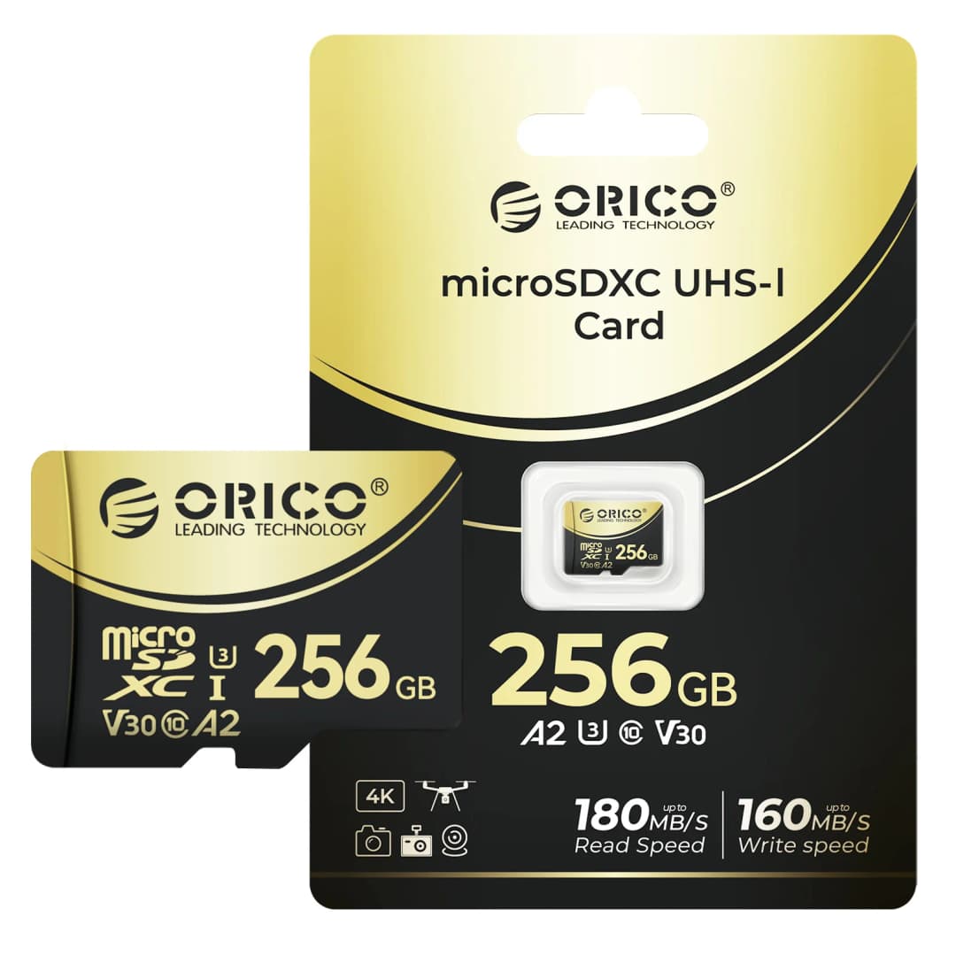 ORICO V3 256GB microSDXC UHS-I Memory Card, 180MB/s Read 160MB/s, 4K UHD Recoding, U3, Class10, V30, A2, Micro SD for Drone - 6