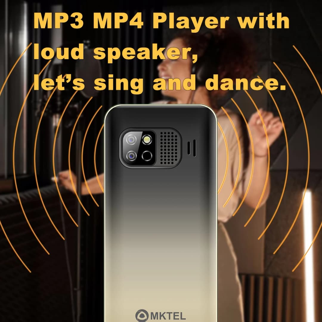 هاتف MKTEL OYE 3 بشاشة 1.77 بوصة بطارية 1800mAh شريحتين انتظار مزدوج MP3 MP4 راديو FM مع كشاف قوي هاتف لكبار السن - 4
