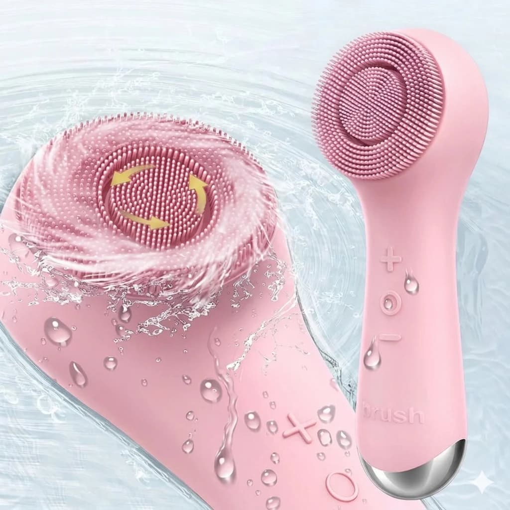 USB charging facial brush, 360 ° rotating facial cleaner, silicone facial cleansing brush, facial massager vibration massage