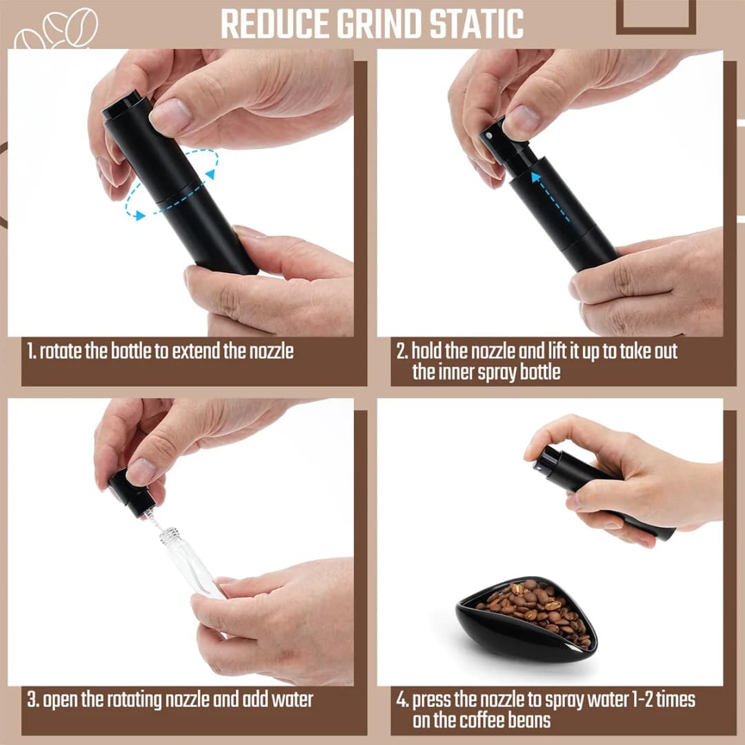 مجموعة كوب جرعات حبوب القهوة وزجاجة رذاذ صينية سيراميك مع رذاذ وملعقة مثالية للبارستا وعشاق الإسبريسو - 5