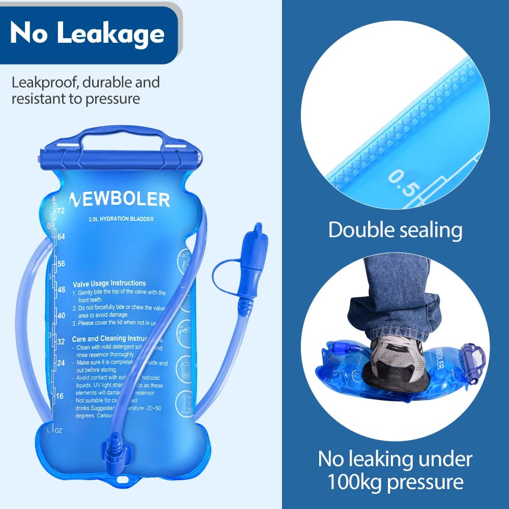 NEWBOLER Water Bag Reservoir Water Replenishment Bag Storage Bag without Bisphenol  1L 1.5L 2L 3L Running Sports Tank Backpack - 4