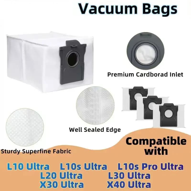 Dreame L40 ultra / X40 Ultra Robot Vacuum Accessories Dust Bags Mop Main Side Brushes Cloths HEPA Filters Spare Parts - 4