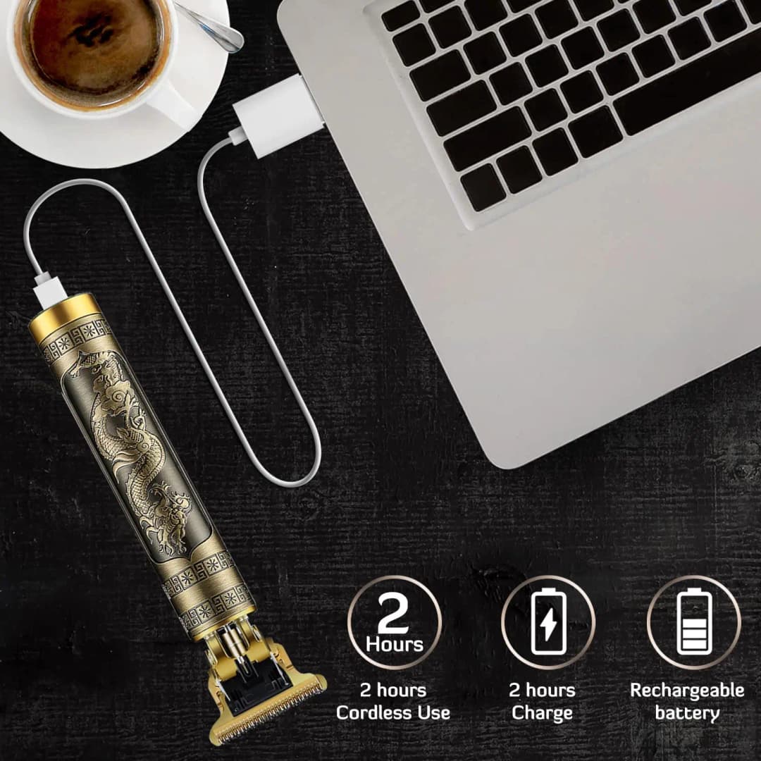 ماكينة قص شعر كهربائية احترافية T9، ماكينة تشذيب لحية لاسلكية مع منفذ USB، عدة العناية بالشعر لتصفيف الشعر - 3