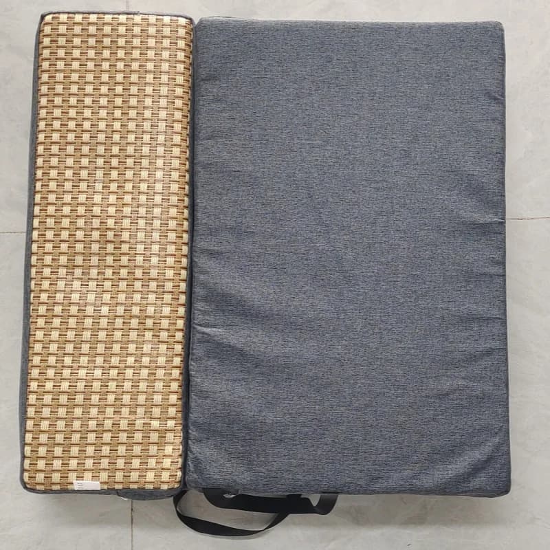 Portable Car Travel Bed Non Inflatable Folding Mattress For Camping Office Rest Car Rear Seat Sleeping Pad With Vine Mat - 6