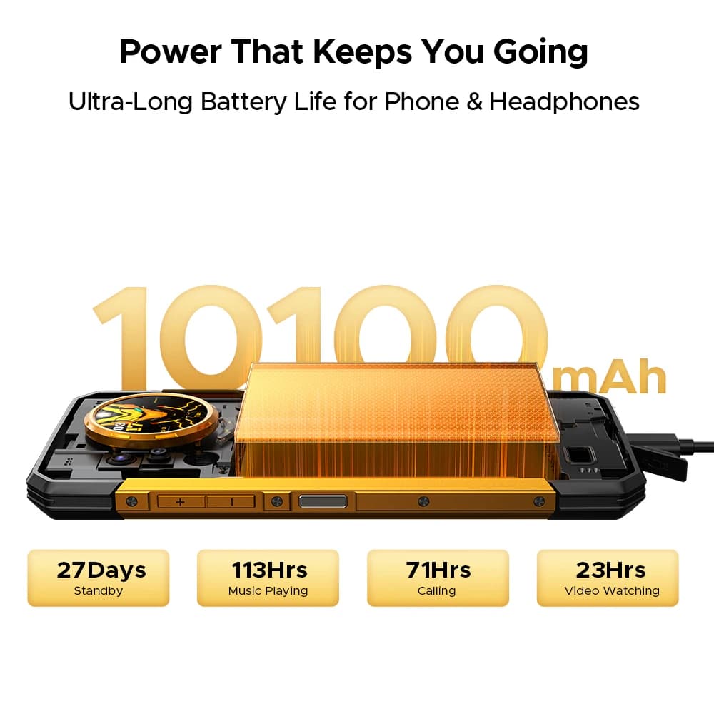 الإصدار العالمي DOOGEE S200 X هاتف متين 5G بنظام أندرويد 16، 48 جيجابايت رام، 512 جيجابايت روم، شاشة 6.72 بوصة FHD+ بمعدل تحديث 120 هرتز، معالج Dimensity 7050، بطارية 10100 مللي أمبير، مساعد ذكاء اصطناعي، تقنية NFC - 3