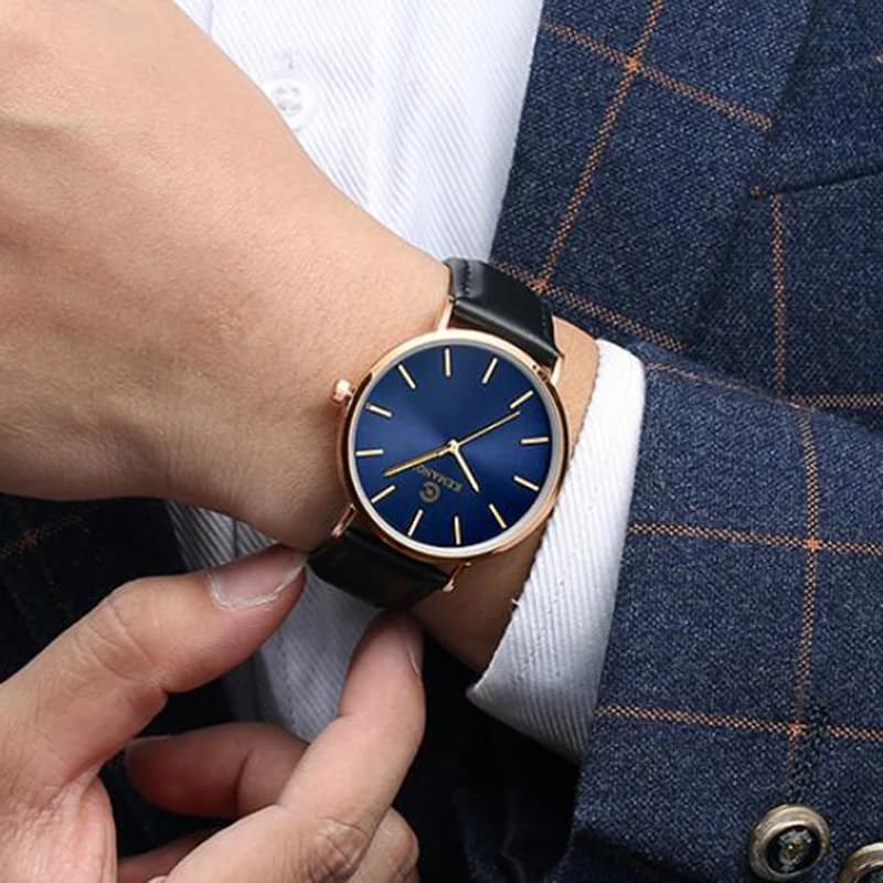 Minimalist Men's Watch Fashion Elegant Unisex Women Wristwatch Leather Strap Simple Quartz Wristwatch Relojes Casual Clock Saati - 6