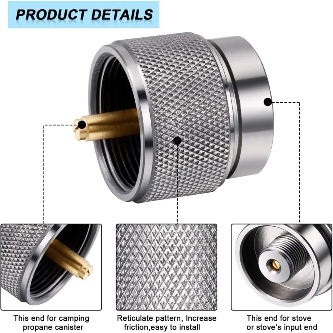 Propane Adapter Camping Gas Stove Adapter Converter Propane Valve Cylinder Canister Adapter for Outdoor Camping Gas Tank - 4