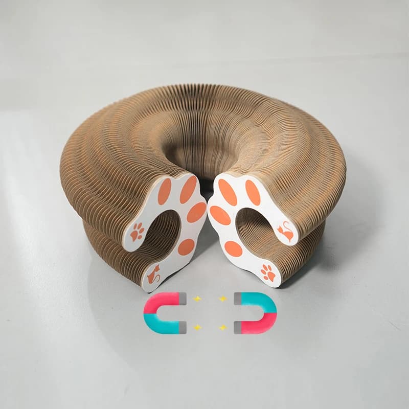 ماجيك القط خدش الجهاز مجلس لعبة القط مع الكرة القط طحن مخلب القط تسلق الإطار هريرة مستديرة المموج القط خدش لعبة - 3