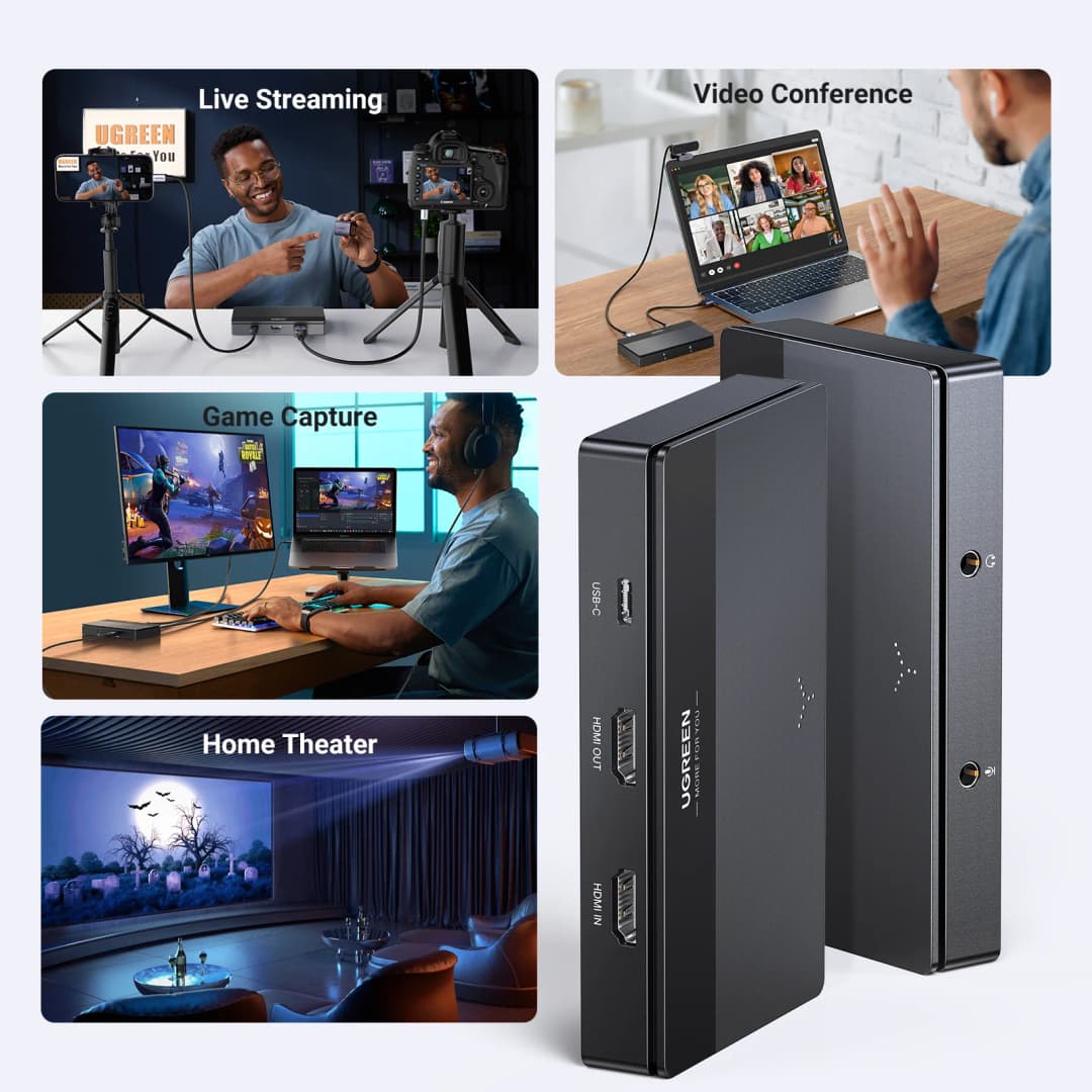 UGREEN HDMI Video Capture Card 4K60Hz HDMI to USB/Type-C Video Grabber Box for Computer Camera Live Stream Record Meeting - 6