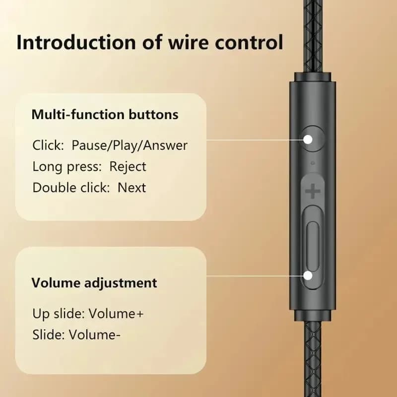 Wired Gaming Headset HiFi Surround Sound With Mic 3.5mm Type C Music Earphones For Wired In-ear Headphones for Music and Game - 5