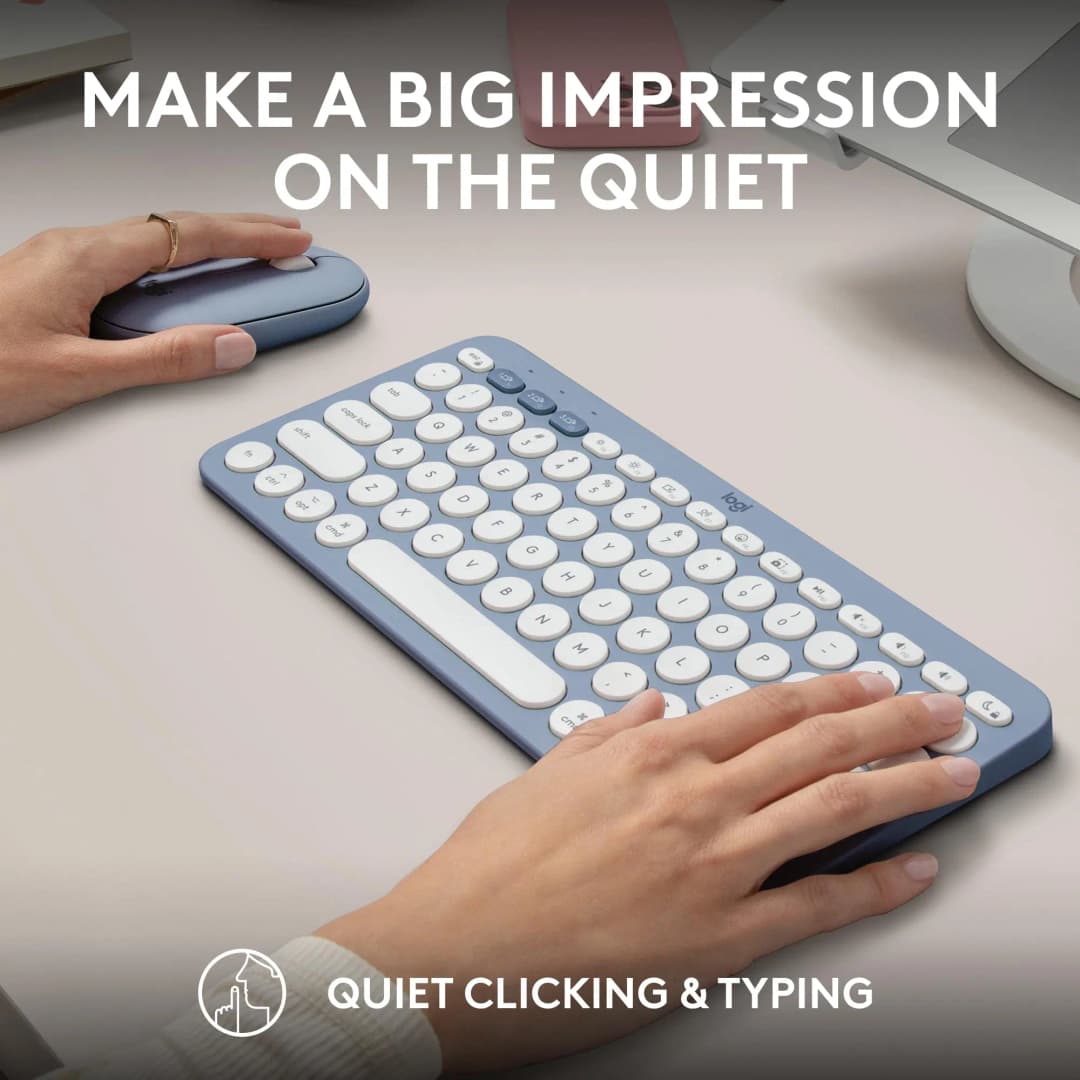 Logitech Pebble 2 Combo, Wireless Keyboard and Mouse, Quiet and Portable, Customizable, Logi Bolt, Bluetooth - 5