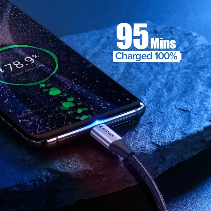 UGREEN USB Type C Cable 3A Fast Charging for Samsung S20 S21 Xiaomi POCO USB C Wire Cord USB C Charger Phone Charging Cable Cord - 2