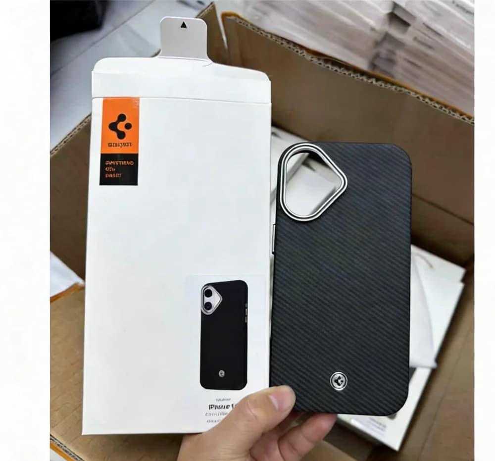 Spigen Enzo Leather MagFit For Magsafe Case for iPhone 17 Air 16 15 14 13 Pro Max Carbon Fiber Magnetic Shockproof Matte Cover - 2