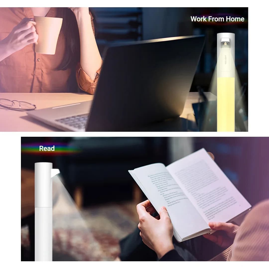 مصباح طاولة جوي قابل لإعادة الشحن من Yeelight، RGB، لديكور سطح المكتب وألعاب الفيديو والحاسوب، حماية للعين، وضع مزدوج - 3