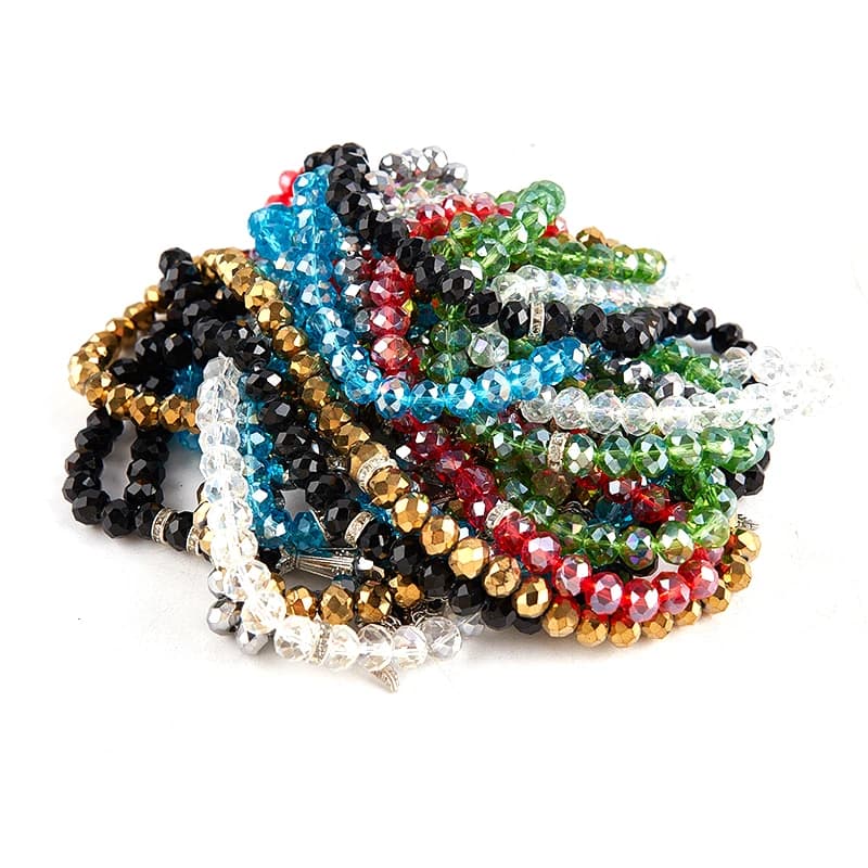 8 مللي متر 99 الخرز كريستال سبحة صلاة كريستال أساور تسبيح تسبيح مصباح سوار الإسلامي مسلم سوار ذاتي الصنع مجوهرات - 2