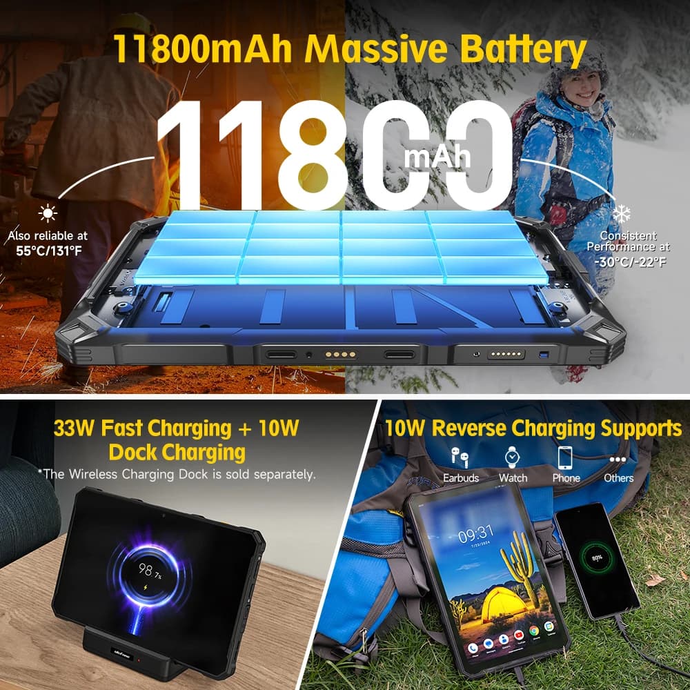 Ulefone Armor Pad 4 Ultra 5G Rugged Tablet  Thermal lmaging 10.36"2K Up to 16GB RAM 256GB ROM Android 11800mAh - 4