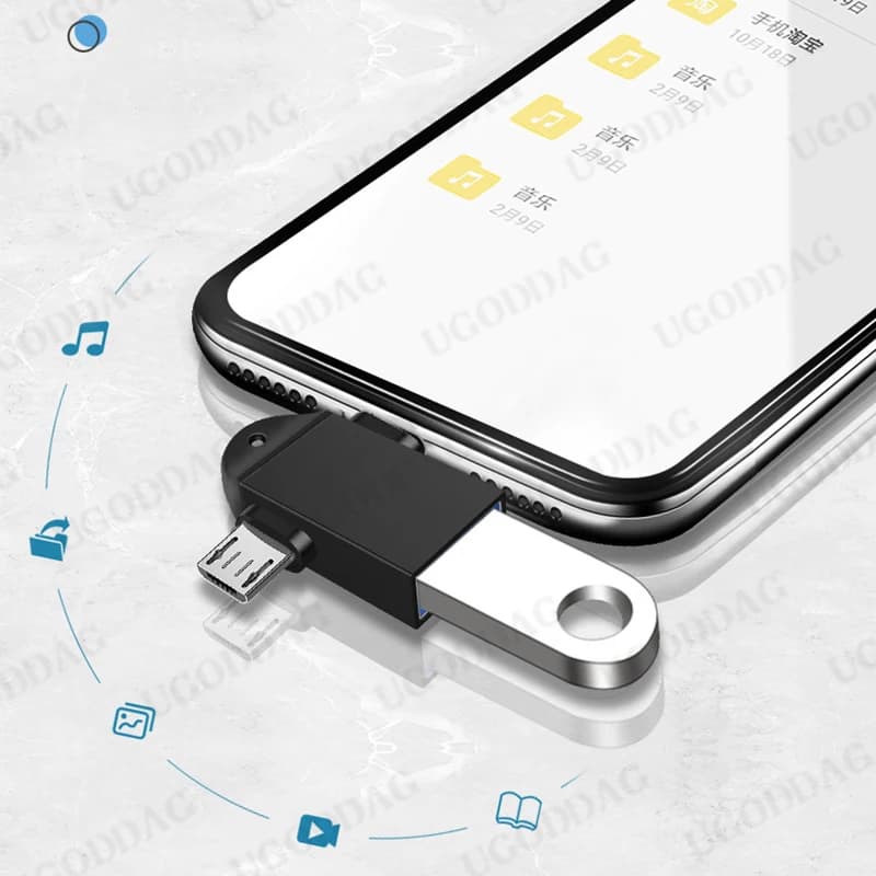 لنظام أندرويد Type-C 2-in-1 OTG محول Otg نوع C كابل ل Xiaomi اللوحي القرص الصلب محرك فلاش القرص USB ماوس محولات - 6