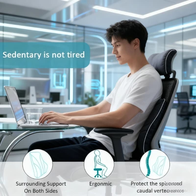 Car Seat Office Chair Back Lumbar Support Car Waist Rest Rebound Memory Foam Cushion Pad Back Lumbar Cushion for Car Driver - 5