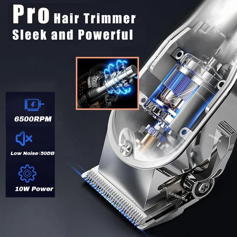 Professional Dog Hair Clippers Full Metal Rechargeable Pet Trimmer Cat Shaver Cutting Machine Puppy Grooming Haircut Low Noice - 4