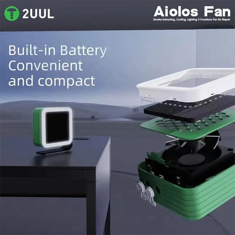 2UUL Aiolos Smoke Extracting Fan with Lighting Function for Mobile Phone Maintenance Motherboard Welding Repair Cooling Fan - 5