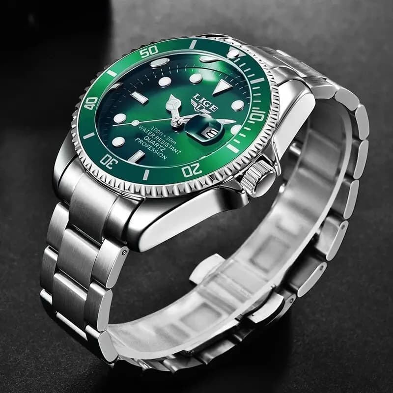 LIGE Top Brand Luxury Fashion Diver Watch Men 30ATM Waterproof Date Clock Sport Watches Mens Quartz Wristwatch Relogio Masculino - 2