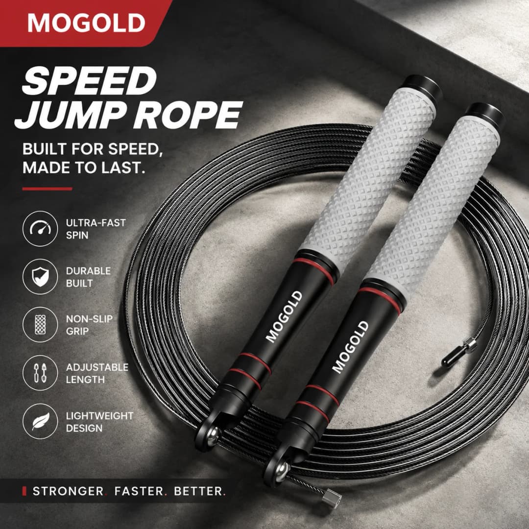 Speed Jump Rope, Heavy-Duty Adjustable Rope, Lightweight Design, Smooth Ball Bearing Rotation, Suitable for CrossFit Training - 2