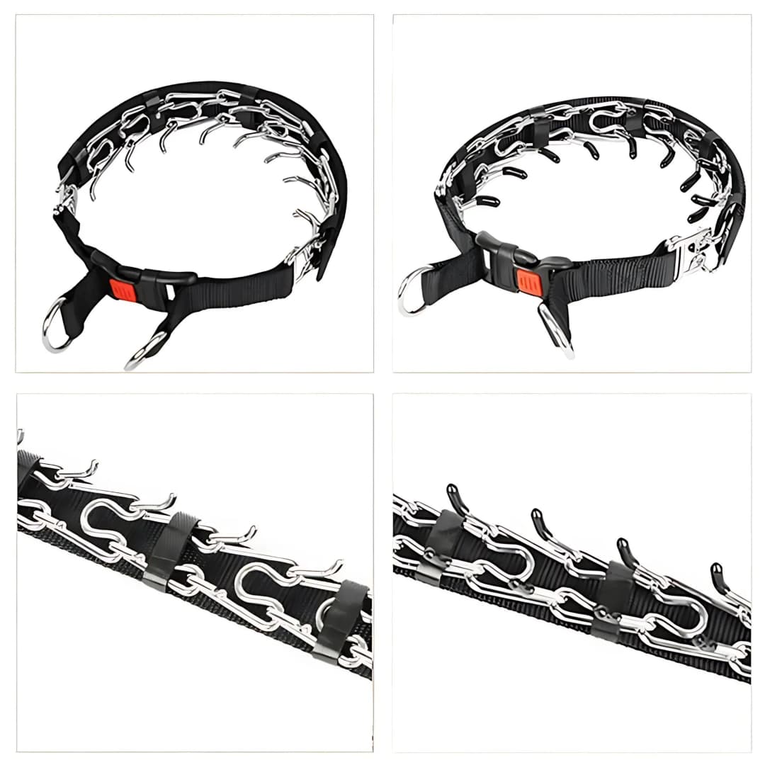 طوق تدريب الكلاب - طوق خنق مع نصائح مطاطية مريحة، إبزيم إغلاق سريع - 2