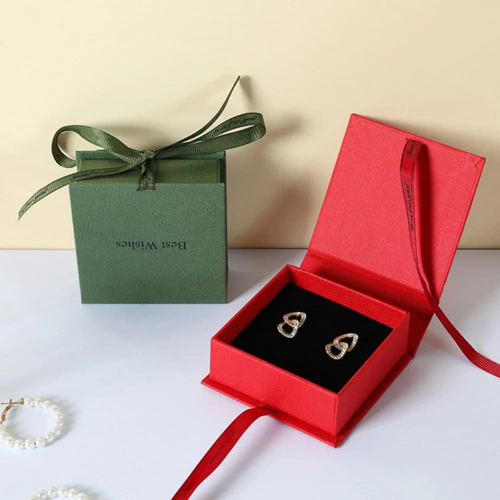 صندوق تغليف هدايا صندوق مجوهرات عالي الجودة صندوق مجوهرات منظم قلادات صغير للمنزل والسفر تخزين المجوهرات - 4