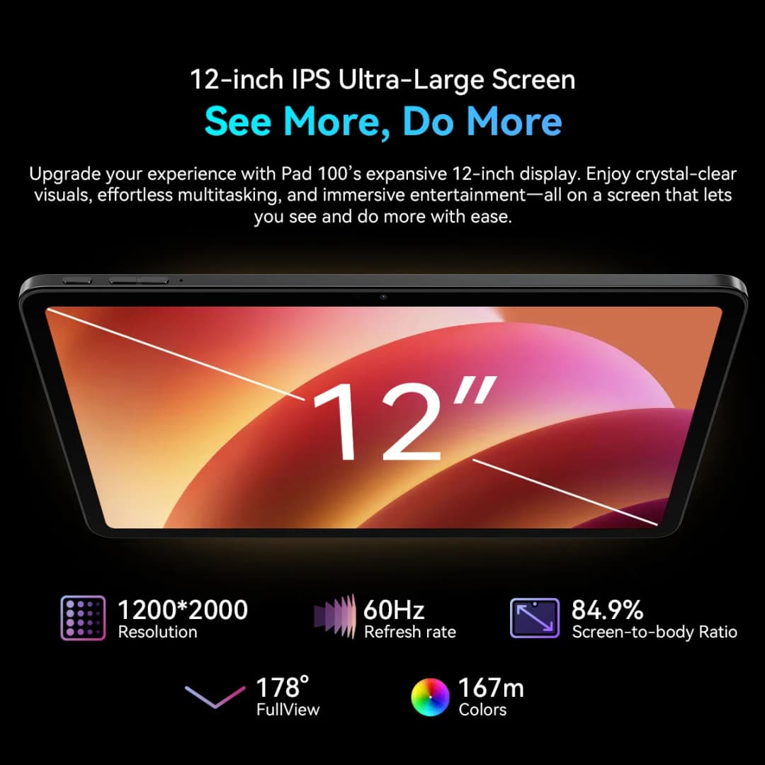 [World Premiere] Blackview OSCAL PAD 100 Tablet PC 12'' 2K FHD+ Display Unisoc T615 12+12GB RAM 256GB ROM 9000mAh Android 15 4G - 2