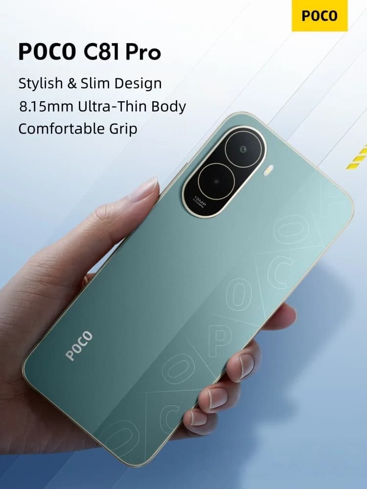 هاتف ذكي POCO C81 Pro إصدار عالمي، شاشة 6.9 بوصة، معدل تحديث 120 هرتز، بطارية 6000 مللي أمبير، معالج UNISOC T7250 ثماني النواة، نظام تشغيل HyperOS 3، موديل 2026 - 5