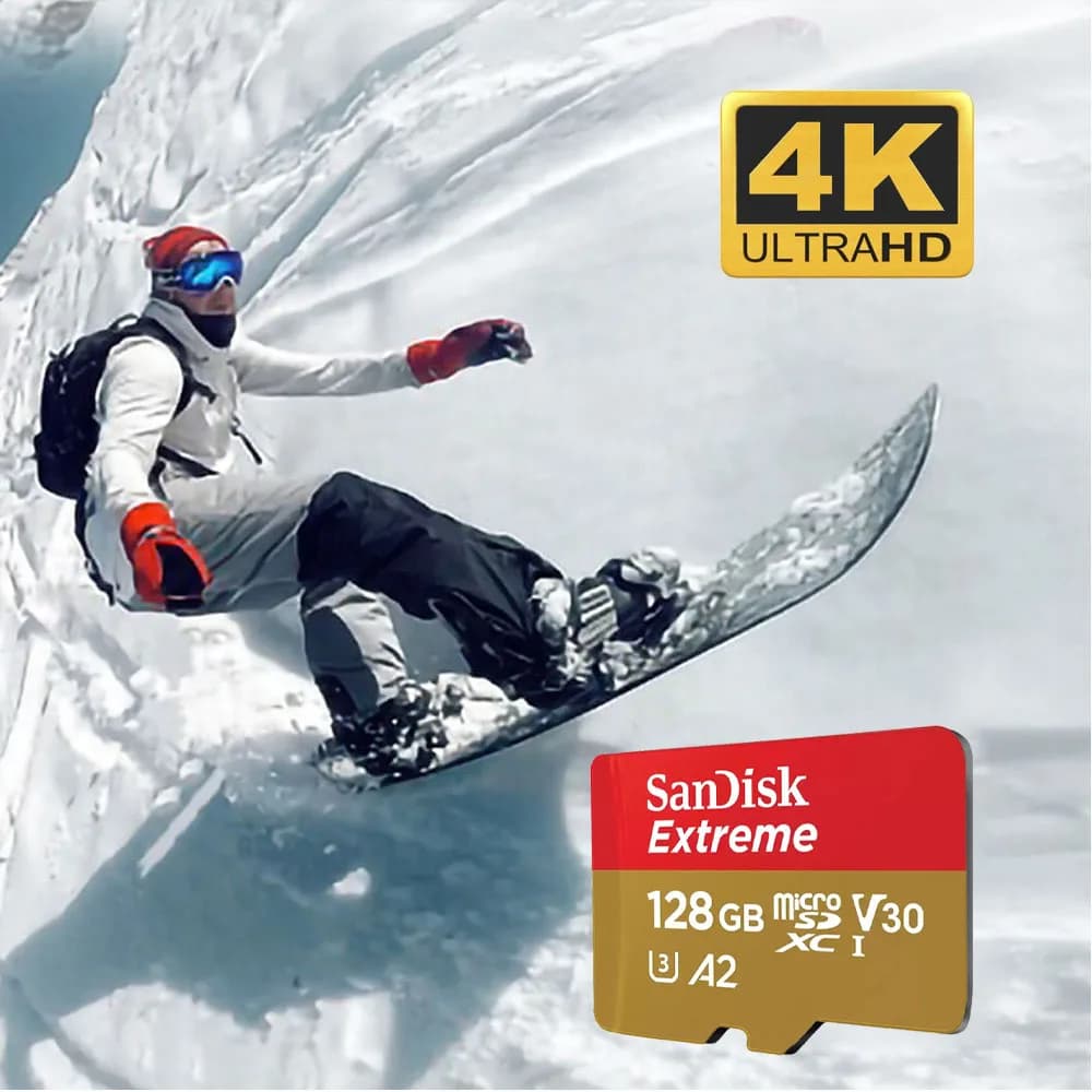بطاقات SanDisk Extreme microSDHC microSDXC UHS-I، فيديو 4K UHD وفيديو Full HD، فئة سرعة UHS 3 (U3) وفئة سرعة الفيديو 30 (V30) - 4