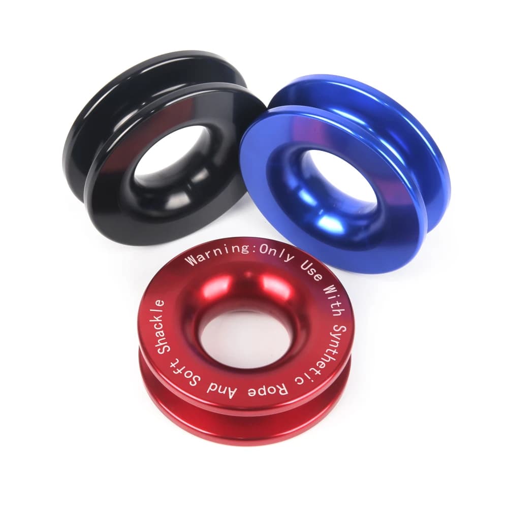 53000lbs ونش حبل الاصطناعية لينة تكبل + حلقة الانتعاش مجموعة أغلال متينة مع كم واقية لاستعادة مركبة شاحنة - 4