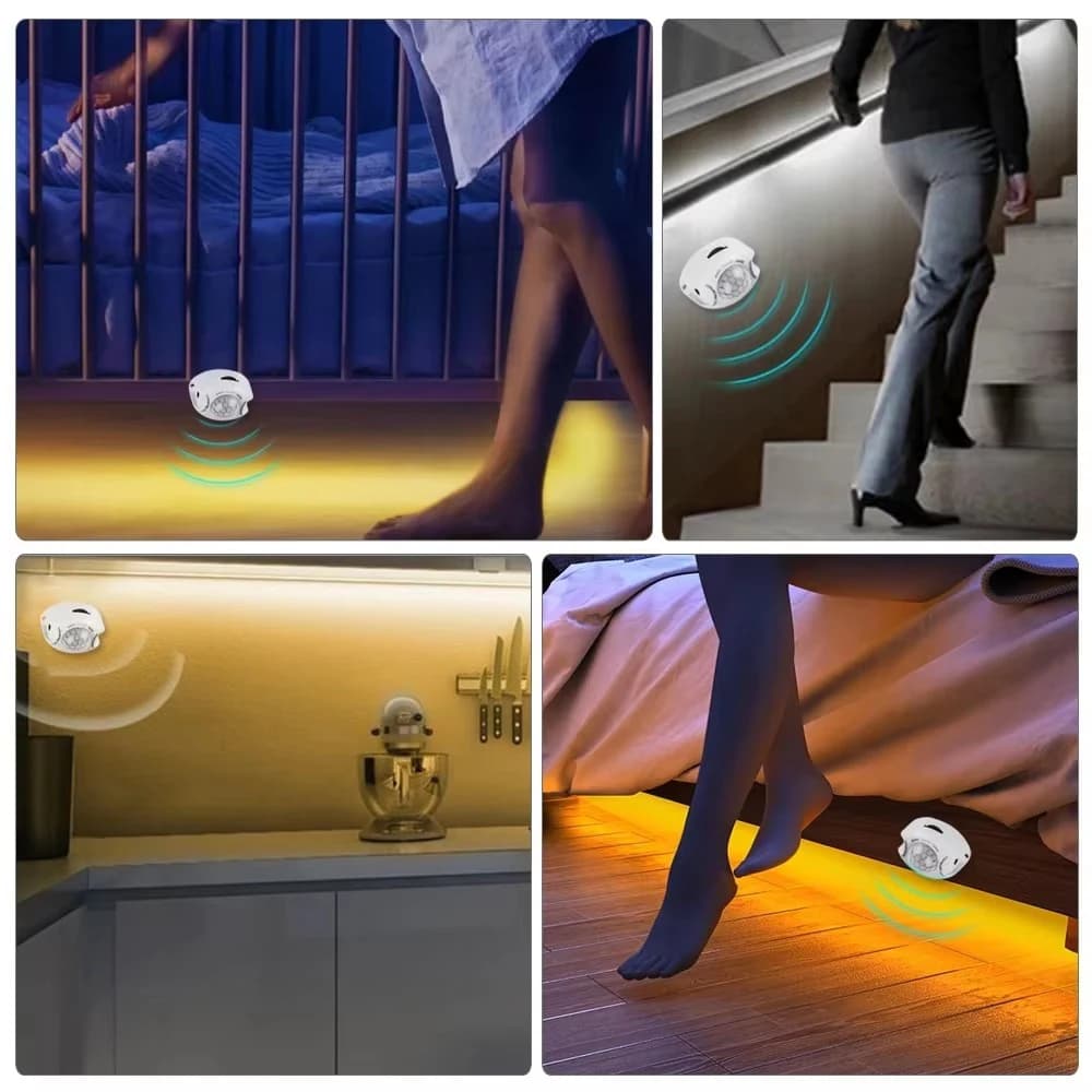 مفتاح ذكي مع مستشعر حركة بالأشعة تحت الحمراء، 5V/24V، تحكم أوتوماتيكي في شريط إضاءة LED، وحدة صغيرة، شريط لاصق - 3