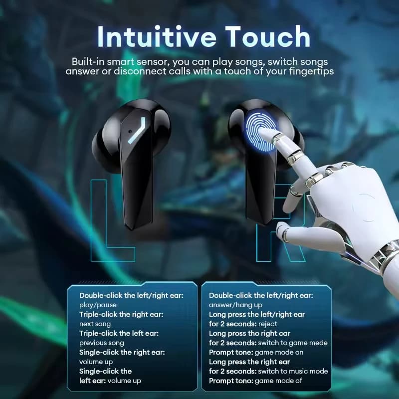 سماعات لينوفو إكس تي53 الأصلية لاسلكية ترقية بلوتوث 5.4 سماعات رأس تقليل الضوضاء سماعات أذن ليد ذات كمون منخفض سماعة رأس للألعاب - 6