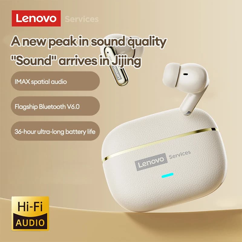 Lenovo LE208 Wireless Bluetooth 6.0 Leather Headphones HiFi Lossless Sound Noise Reduction Earphone Low Latency Gaming Earbuds - 3