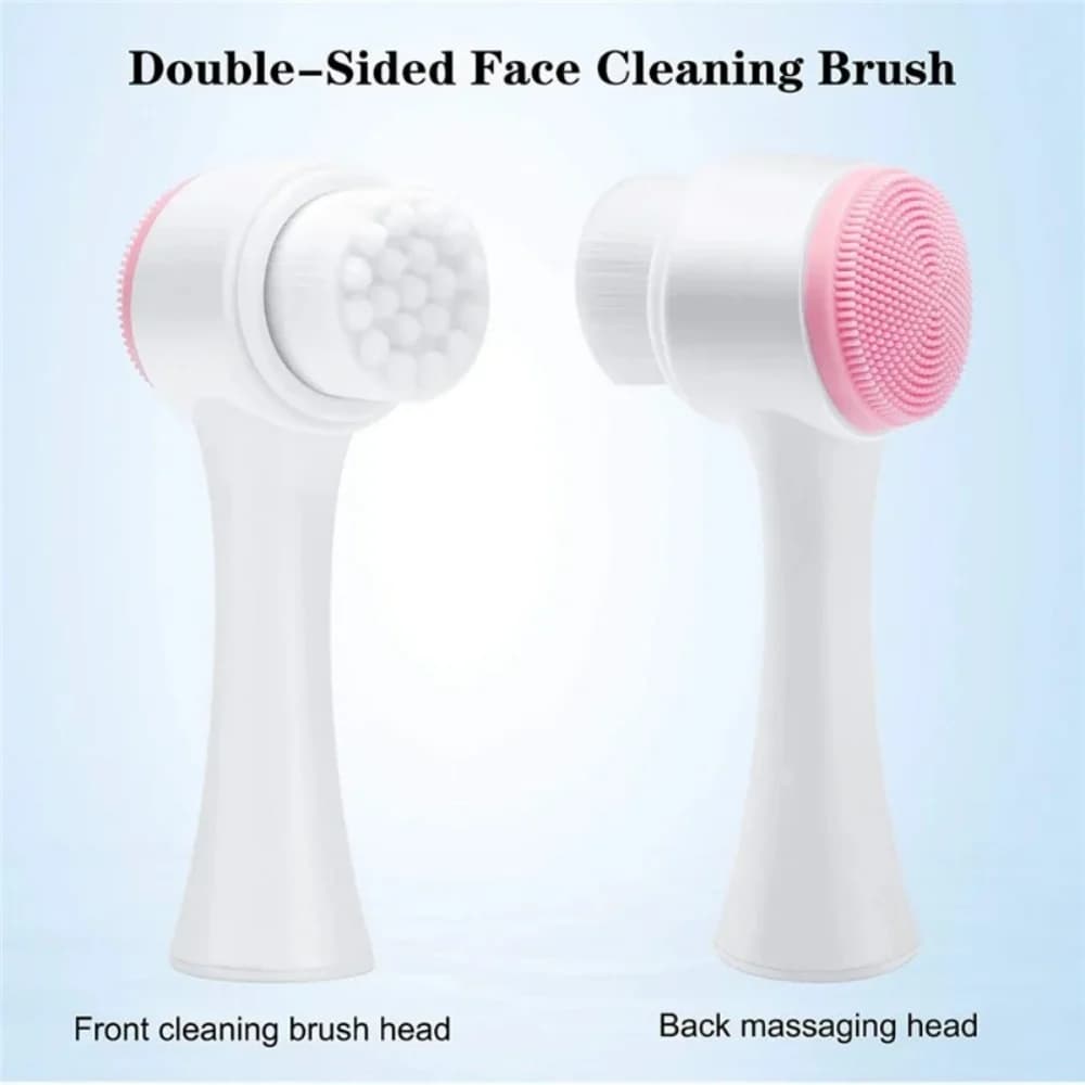 Massage Facial Wash Brush Soft Elastic Silicone Facial Cleanser Manual Massage Double-Sided Deep Cleansing Pores Face Wash Brush - 6