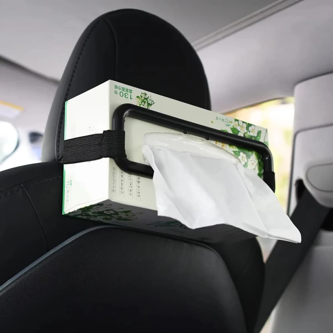 Car Tissue Rack Clip For Car Universal Sun Visor Napkin Box Seat Back Tissue Holder Auto Interior Elastic Hanging Paper Cover - 3
