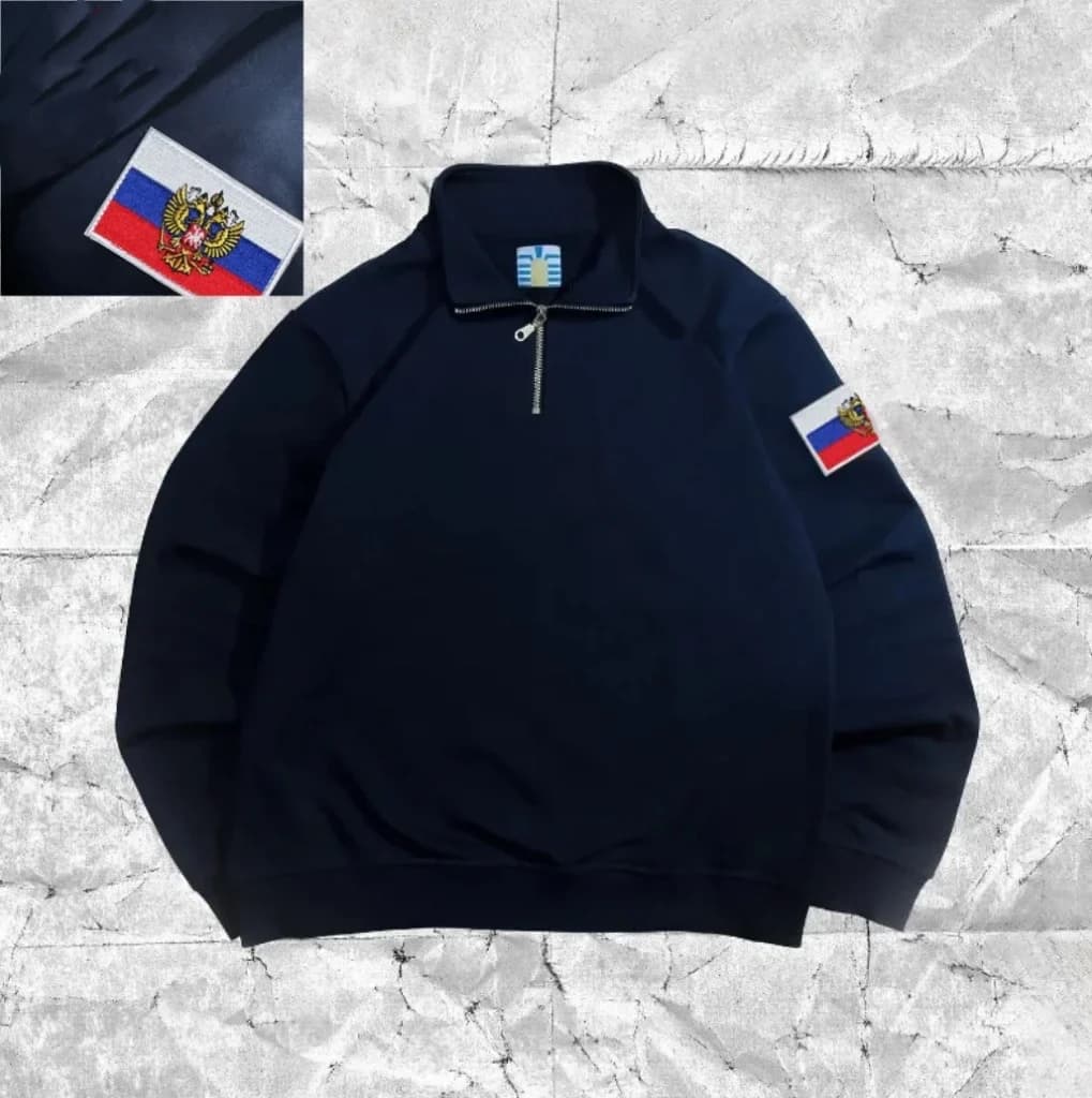 سترة رياضية مطرزة بتصميم Y2K كلاسيكي، ياقة عالية، سحاب ربعي، بلوفر فضفاض، ملابس رياضية كاجوال للرجال والنساء - 2