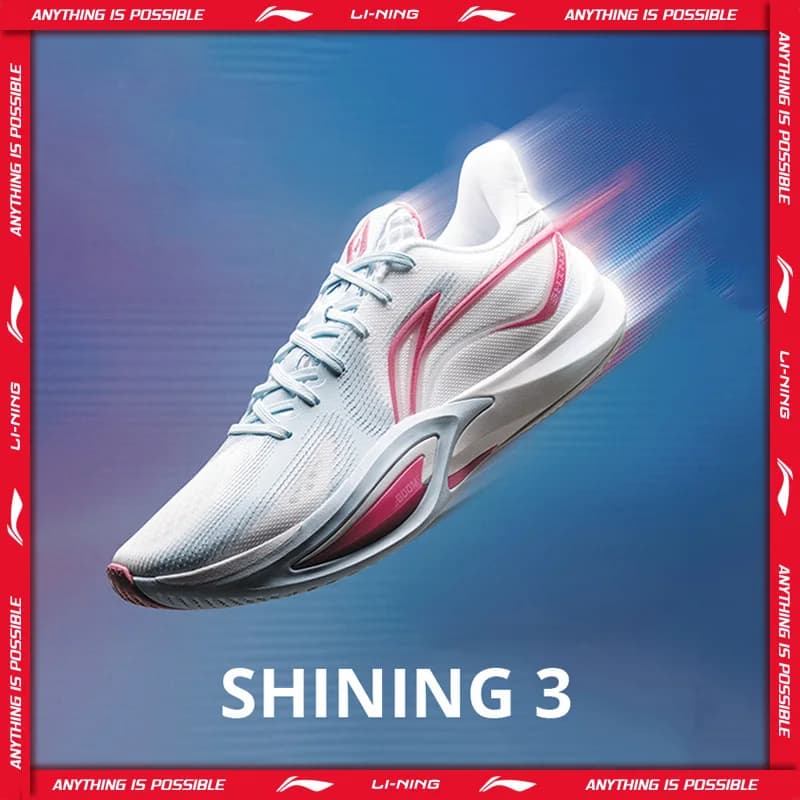 أحذية لي نينغ SHINING 3 للرجال لكرة السلة الاحترافية BOOM وسادة خفيفة الوزن قابلة للتنفس أحذية منافسة لي نينغ ABAW007