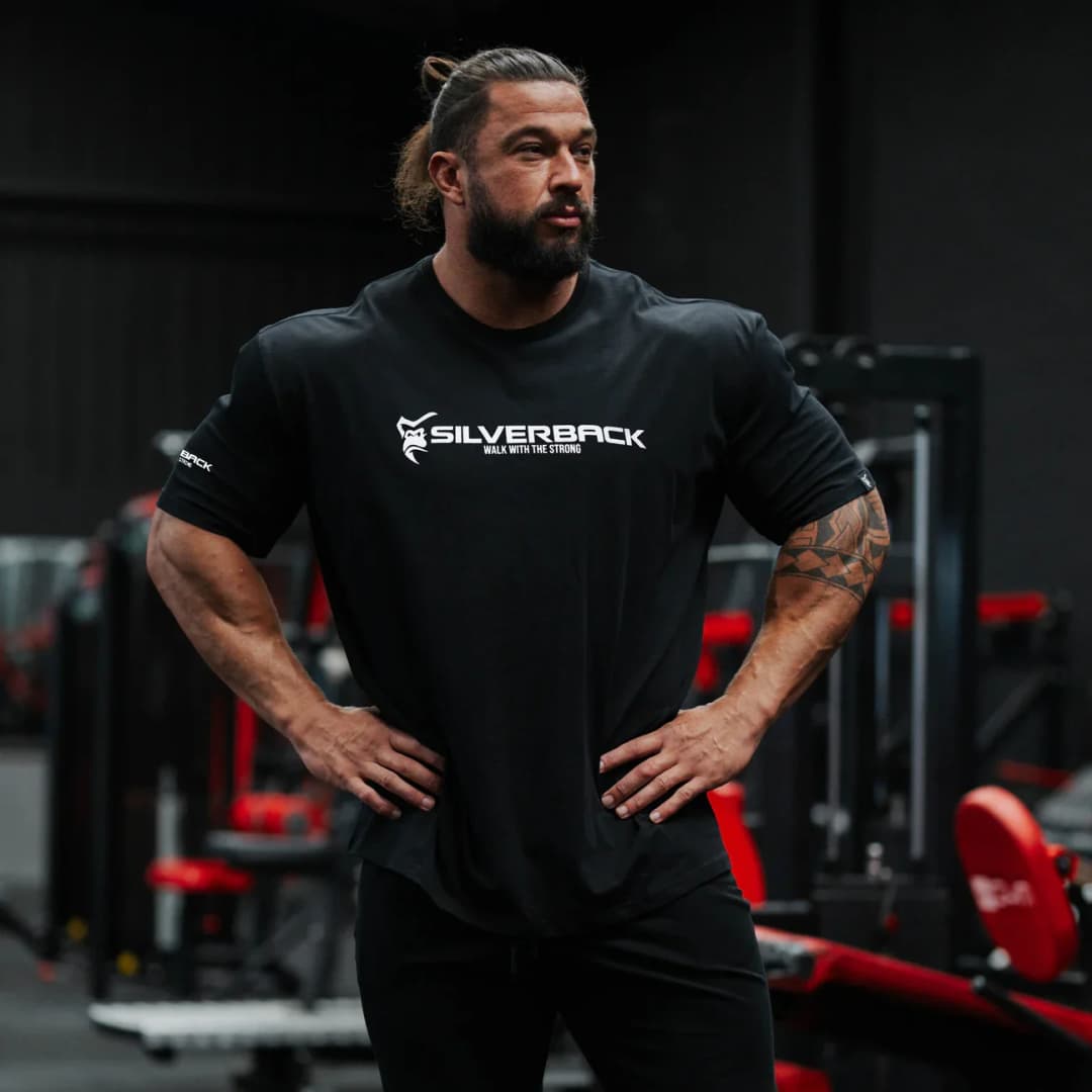تيشرت فضفاض بأكمام قصيرة من SILVERBACK، ملابس رجالية باردة وقابلة للتنفس لبناء الأجسام والتدريب في الجيم - 5
