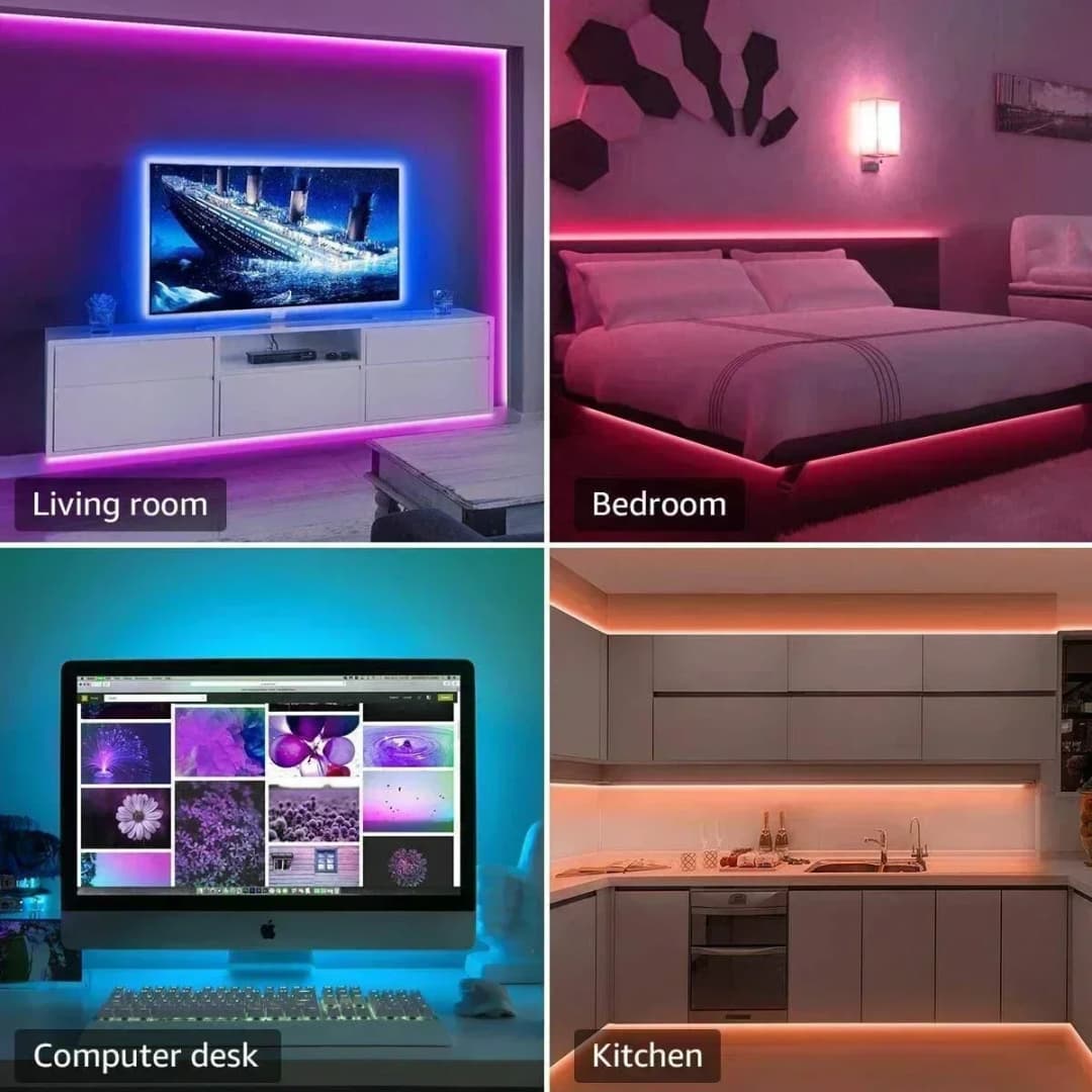 Smart RGB LED Gaming Light Strip USB Christmas Lights Music Sync Flexible Tape APP Remote Control for Gaming Room TV Backlight - 2