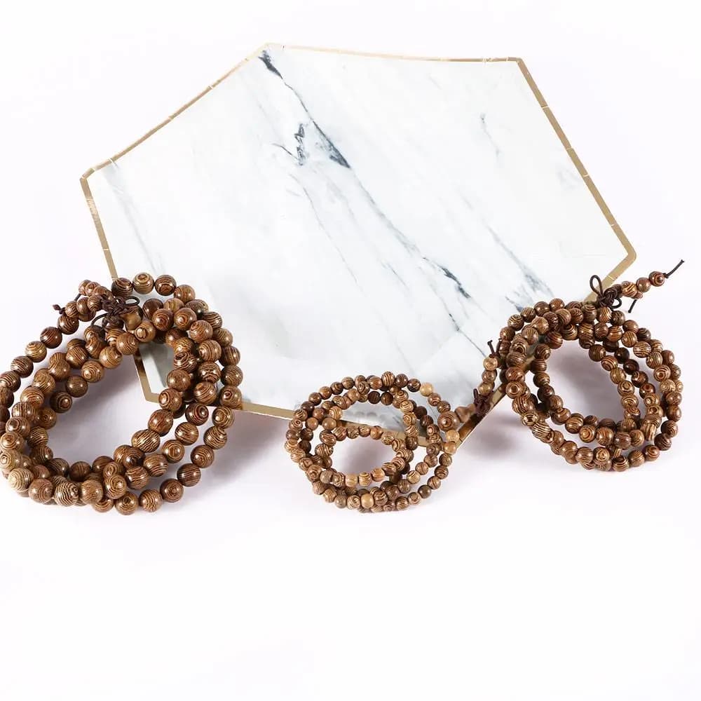 NEW Fashion Bangle Jewelry Wooden Wenge Tibetan Buddhist Mala Bracelet Rosary Prayer Beads Buddha - 4