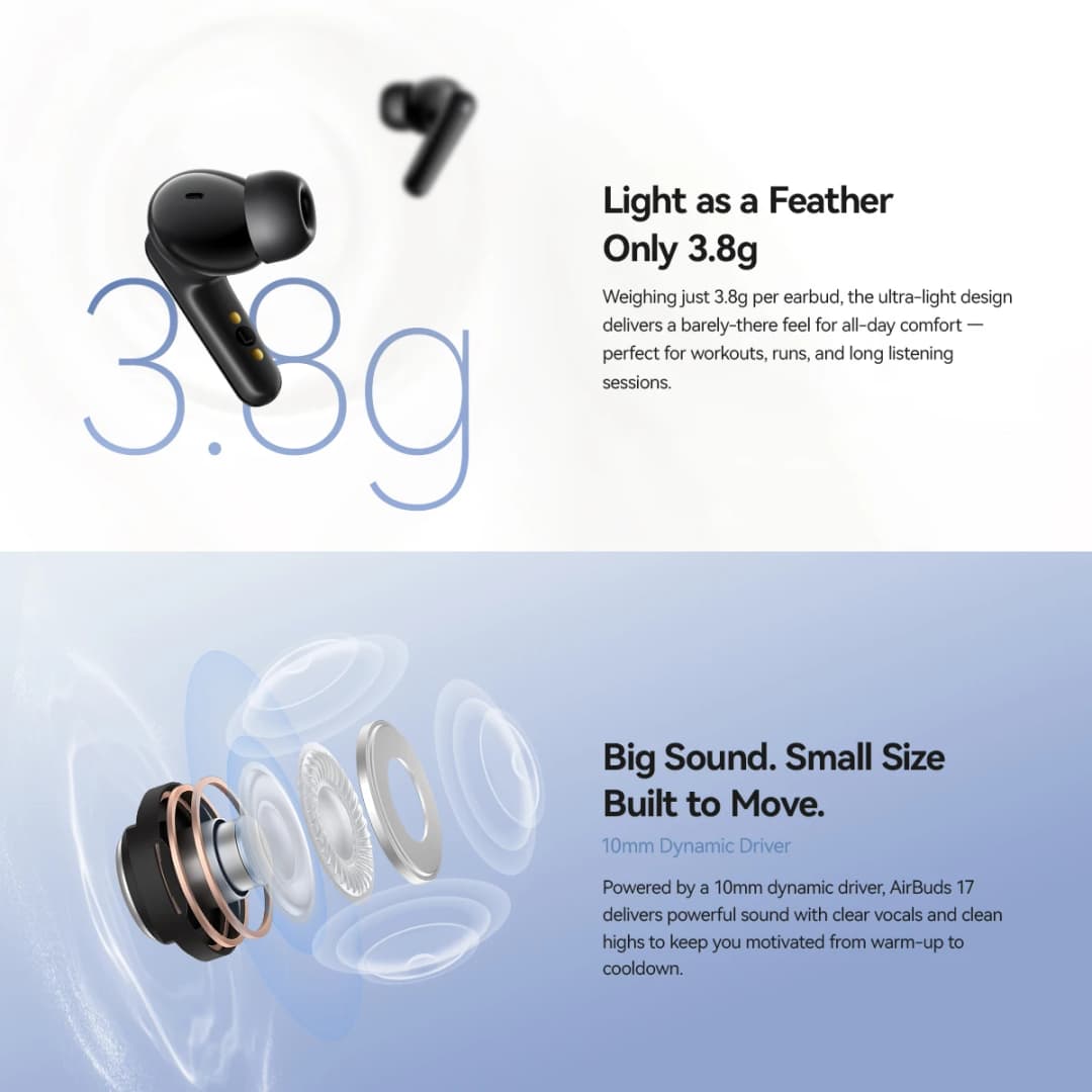 New Blackview Airbuds 17 TWS Earphones ANC&ENC Dual Noise Control 10mm Dynamic  Driver 400mAh Wireless Bluetooth Headphones - 3