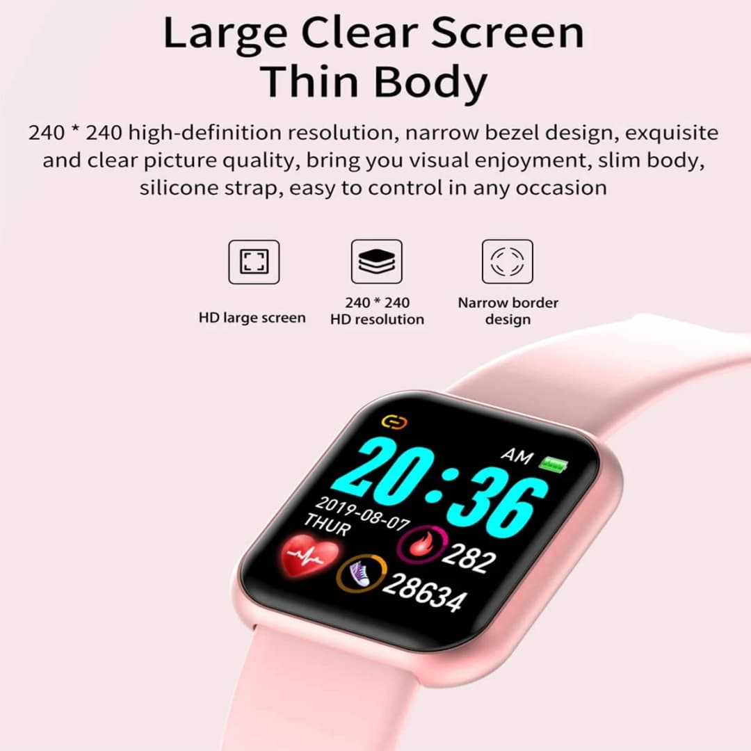 Smart Watch Message Remind Music Control Calorie Distance Fitness Tracker Men Smartwatch Women Kids Watches Clock Alarm Y68 D20 - 4