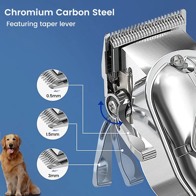 Professional Dog Hair Clippers Full Metal Rechargeable Pet Trimmer Cat Shaver Cutting Machine Puppy Grooming Haircut Low Noice - 2