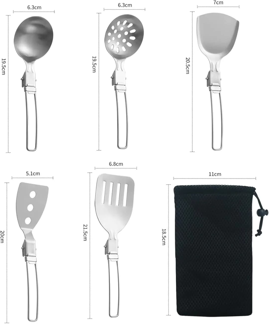 Folding Spatula Spoon Shovel Food Turner Portable 304 StainlessSteel Outdoor Camping BBQ Cooking Tableware Picnic Supplies ﻿ - 3