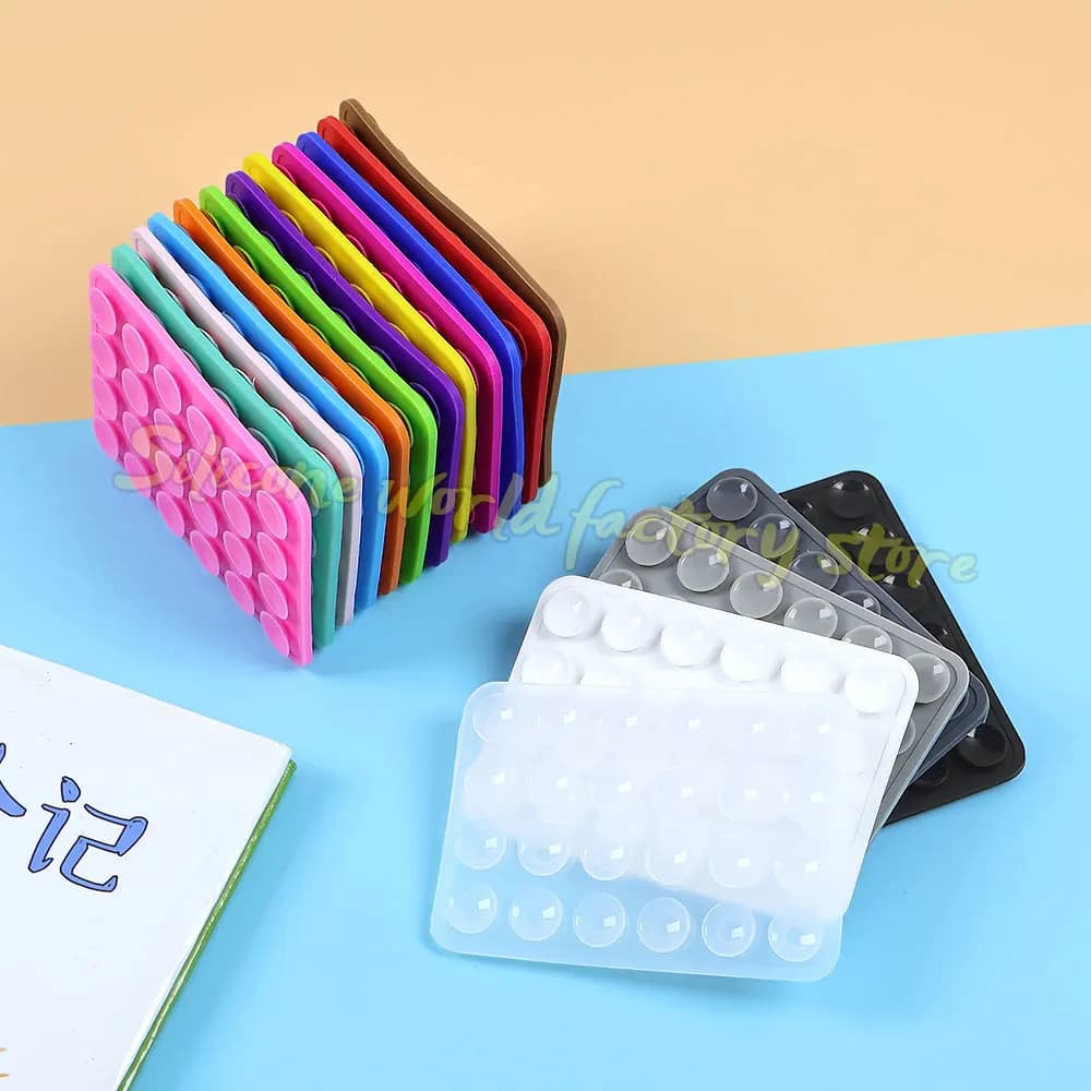 حامل هاتف سيليكون مزدوج الوجهين حامل هاتف متعدد الوظائف غطاء هاتف مضاد للانزلاق ملصقات خلفية حصيرة حامل حائط - 4