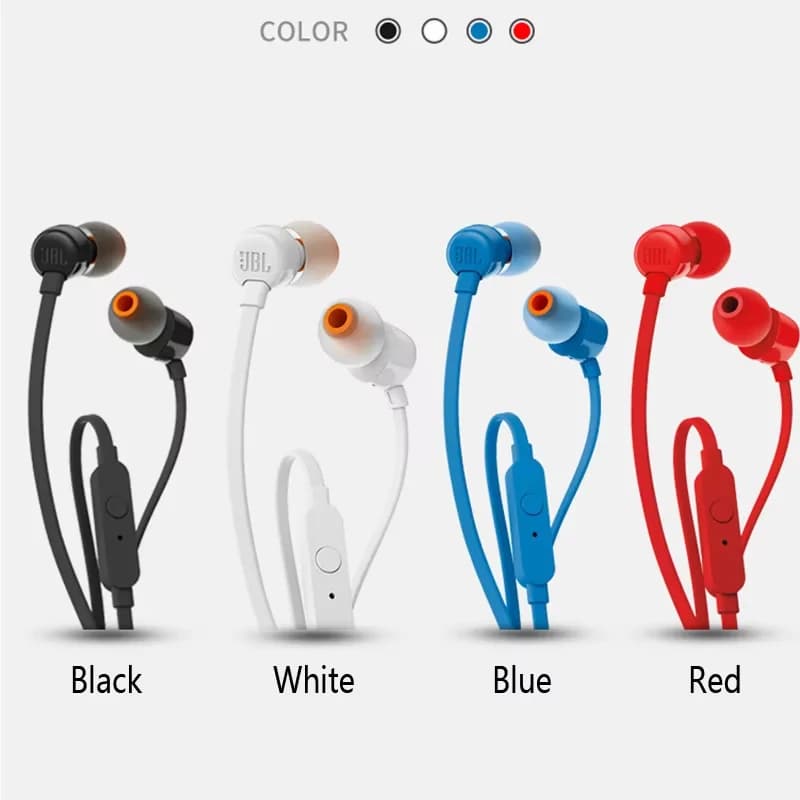 JBL TUNE 110 3.5mm Wired Earphones T110 Stereo Music Deep Bass Earbuds Sports Headset In-line Control Handsfree with Microphone - 3
