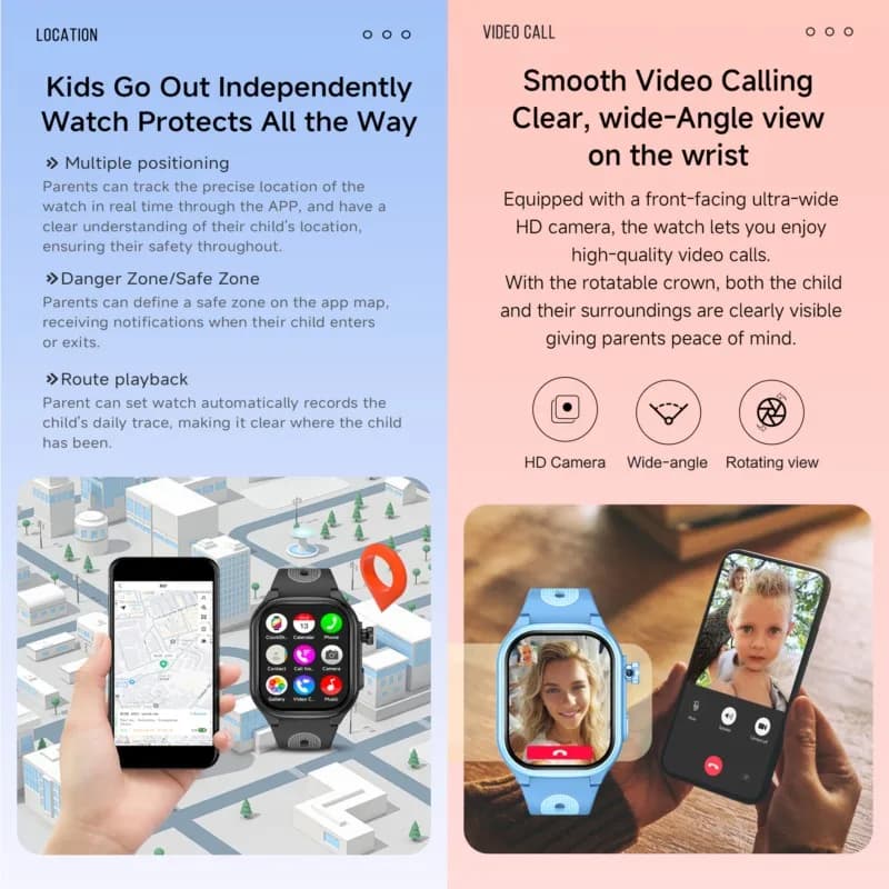 Smart Watch Kids 4G GPS WIFI Video Call APP Download SOS Children Phone Call Smartwatch Monitor Location Tracker Boys Girls Gift - 5