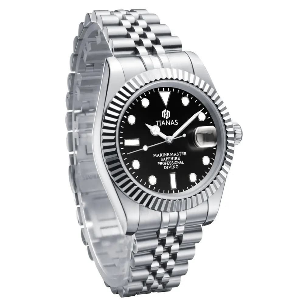 ساعة TIANAS رجالي زجاج ياقوت حركة كوارتز يابانية ساعة رجالي علبة 316L SS سباحة مقاومة للماء حتى 50 متر - 4